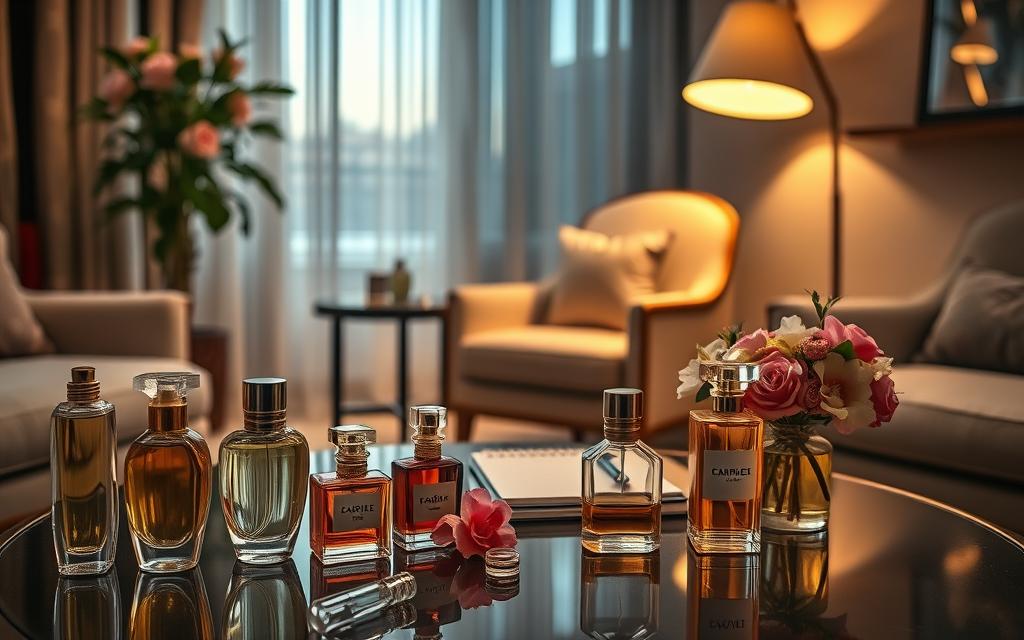 test fragrance at home with perfume samples